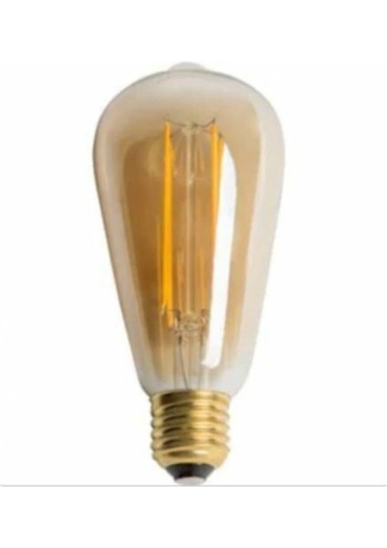 6W Rustik LED Ampul E27 5 Adet Amber Renkli Ct 4284