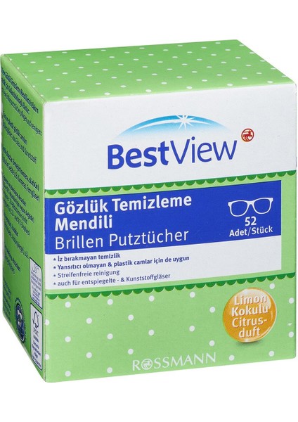 Bestview Gözlük Temizleme Mendili 52'li