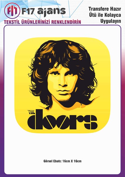 Ütü ile Yapışan Tekstil Dtf Baskı Görseli The Doors