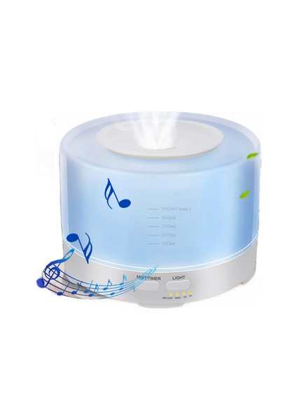 500 ml Bluetooth Müzik Aroma Difüzör LED Renk Değiştirme 12 W Ev Ultrasonik Nemlemdirici (Yurt Dışından)