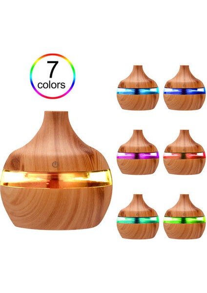 Hava Ev Temel Aroma Yağı Difüzör Ultrasonik Ahşap Tahıl Mist Makinesi Akıllı Dokunuşlu USB Humidificador Nemlemdirici (Yurt Dışından)