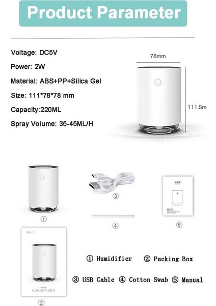 Yopin Için 120 ml USB Mini Hava Ultrasonik Uçucu Yağ Aroma Difüzör Mute LED Işık Mist Maker Ev Için Oldukça Nemlemdirici (Yurt Dışından)