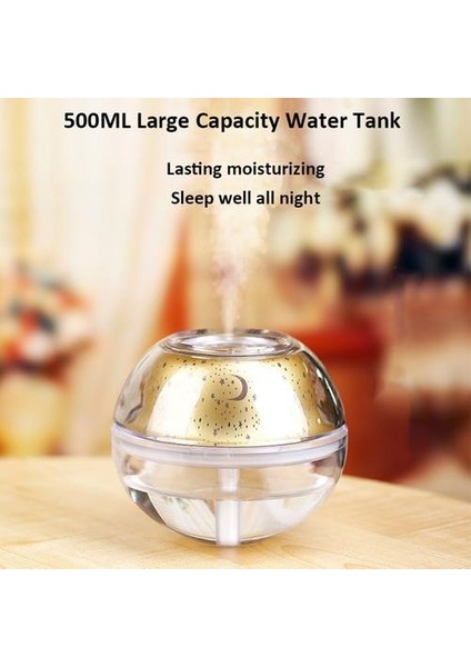 500 ml Hava USB Ultrasonik Aromaterapi Difüzörü ile Yıldız Gökyüzü Lambası ile Ev Babyroom Mini Elektrikli Mist Maker Sisleyici Nemlemdirici (Yurt Dışından)