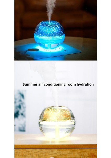 500 ml Hava USB Ultrasonik Aromaterapi Difüzörü ile Yıldız Gökyüzü Lambası ile Ev Babyroom Mini Elektrikli Mist Maker Sisleyici Nemlemdirici (Yurt Dışından)