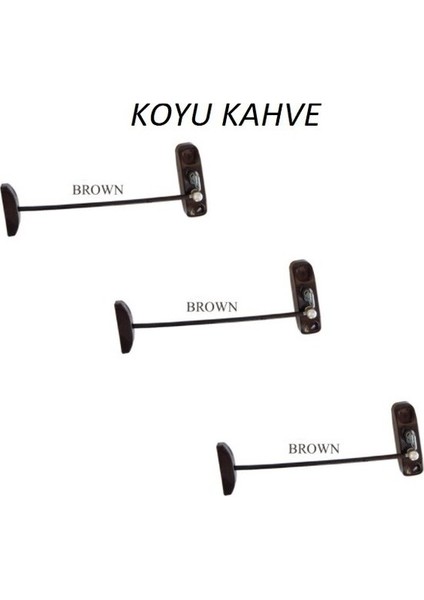 Çelik Halatlı Pvc-Pencere Çocuk Emniyet Kilidi ( Koyu kahve ) 100 Adet.