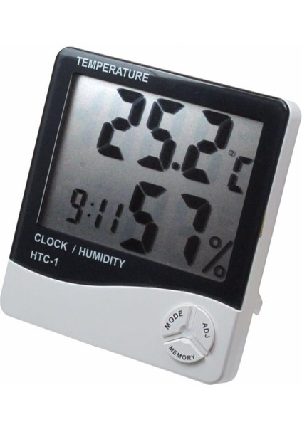 Nem Ölçer Termometre Sıcaklık ve Nem Ölçer Masa Saati Alarm
