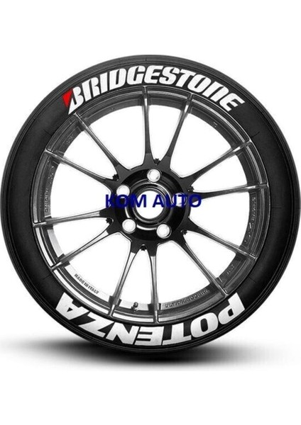 Np Aksesuar Bridgestone Potenza Beyaz Lastik Yazısı 8'li Alman Yapıştırıcı