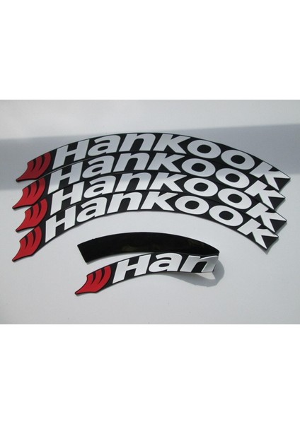 Komauto 3D Lastik Yazısı Beyaz Hankook 4 Adet