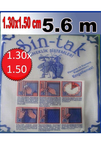 Sin-Tak 125X150CM Çift Kanat Pratik Pencere ve Kapı Sinekliği