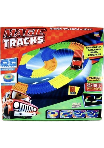 Kayyum Oyuncak Magic Tracks Parlayan Yarış Pisti Hareketli Raylar 168 Parça indirimleri
