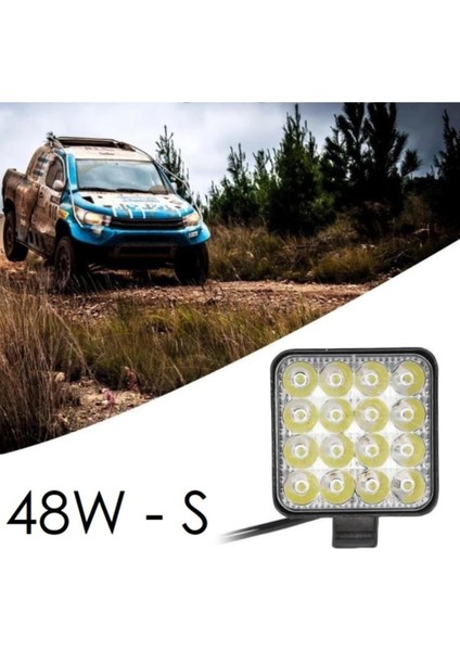 Hrpak 4 Adet 16 Ledli 3000 Lümen Off Road Çalışma ve Sis Lambası 48WATT-S Model