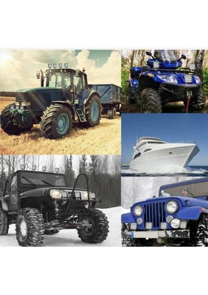 Mircar Kare Off Road Iş Makinesi Kamyon Traktör Projektör Çalışma ve Sis Lambası 16 LED 48 W Uyumlu Off Road fırsatları