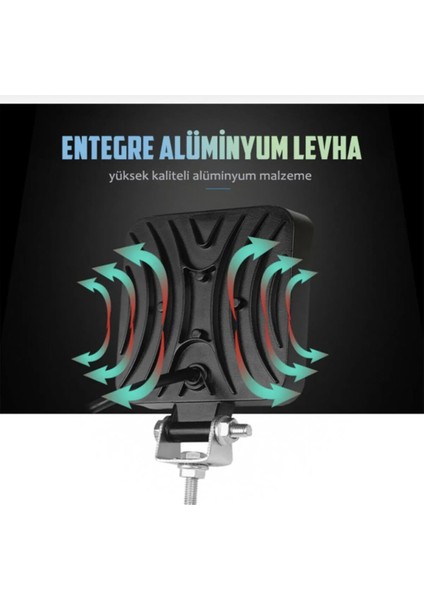 Mircar Kare Off Road Iş Makinesi Kamyon Traktör Projektör Çalışma ve Sis Lambası 16 LED 48 W Uyumlu Off Road indirimleri