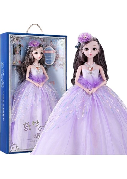 60CM Barbie Bebek Kutulu Oyuncak Seti - Mor (Yurt Dışından)