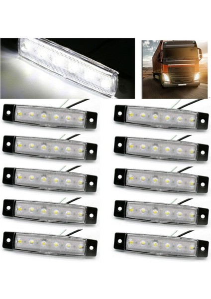 Emr Dorse Parmak Lamba 12 -24 Volt 6 Ledli Beyaz Renk 10 Adet Parmak LED Dorse Kamyon LED Lamba Beyaz