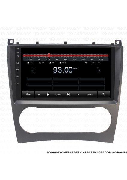 Mercedes C Class C200 (W203-W209) Android Multimedya Carplay Navigasyon Ekran - 8gb RAM+128 GB HDD