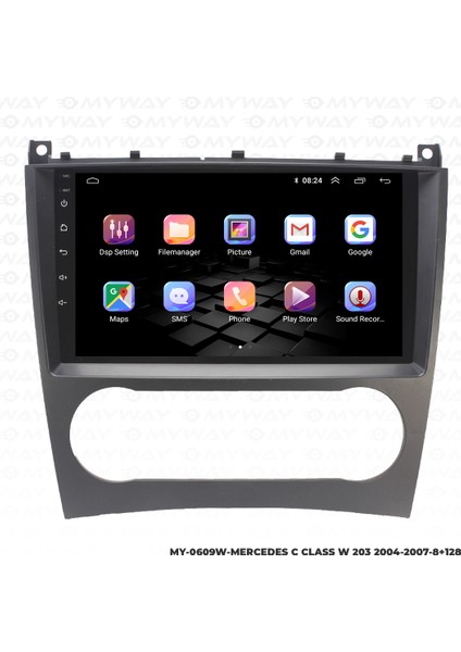 Mercedes C Class C200 (W203-W209) Android Multimedya Carplay Navigasyon Ekran - 8gb RAM+128 GB HDD fiyatları