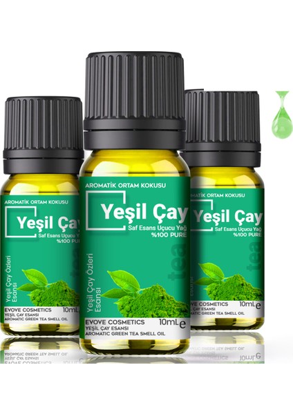 Esansiyel Yağ Yeşil Çay Oda Kokusu 3 Adet 10ML Set Aromatik Buhardanlık Difüzör Uçucu Yağ