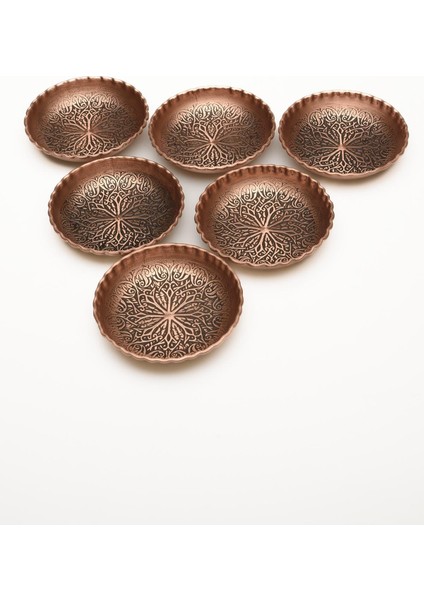 Dmt Copper Gaziantep Bakır Çerezlik Seti Kahvaltılık Kuruyemiş Reçel 6 'lı SET(10CM x 3CM)(32TEPSI) fiyatları