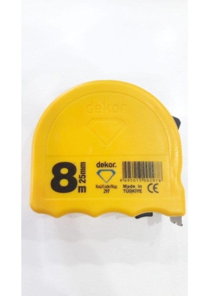 Şerit Metre 8m x 25 mm Dekor Şerit Metre 8 M x 25