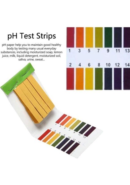 Ph Ölçer Ph Metre 1-14 Ph Su Sıvı Test Ölçme Turnusol Kağıdı 240 Adet