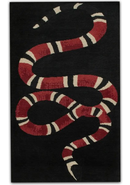 siyah Bordo Yılan Temalı Dekoratif Dokuma Taban Halı Mira 1272 modelleri