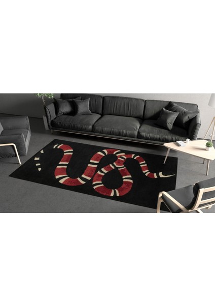 siyah Bordo Yılan Temalı Dekoratif Dokuma Taban Halı Mira 1272 fiyatları