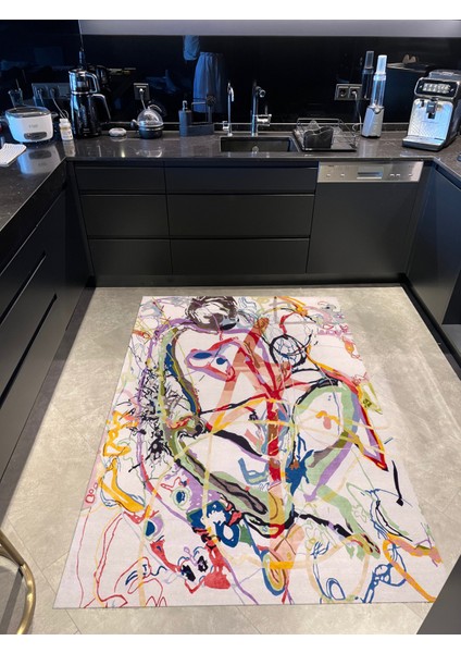 mira 1250 Message Rastegele Karalama Figürlü Çok Renkli Dokuma Taban Halı fiyatları