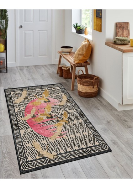 mira 1207 Kuş Figürlü Monogram Desenli Baskılı Halı modelleri