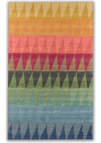 mira 1231 Çok Renkli Pastel Tonlarda Geometrik Baskılı Dokuma Taban Halı