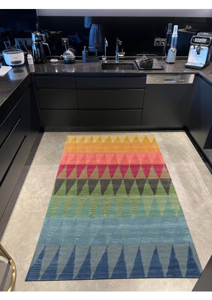mira 1231 Çok Renkli Pastel Tonlarda Geometrik Baskılı Dokuma Taban Halı modelleri