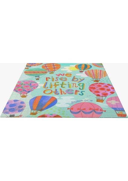 mira 1219 Mavi Balon Temalı Yazılı Baskılı Dokuma Taban Halı modelleri