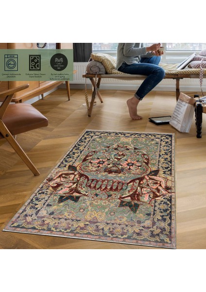 mira 1206 Kurukafa ve Vintage Temalı Desenli Baskılı Halı