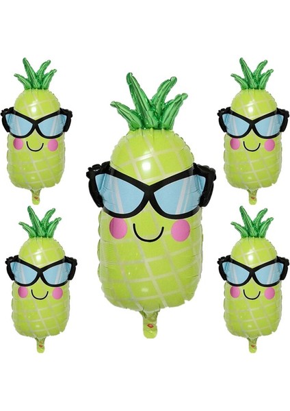 Tropical Hawaiian Summer Pineapple Ananas Şekilli Süpershape Folyo Balon 5 Adet 78*45 cm