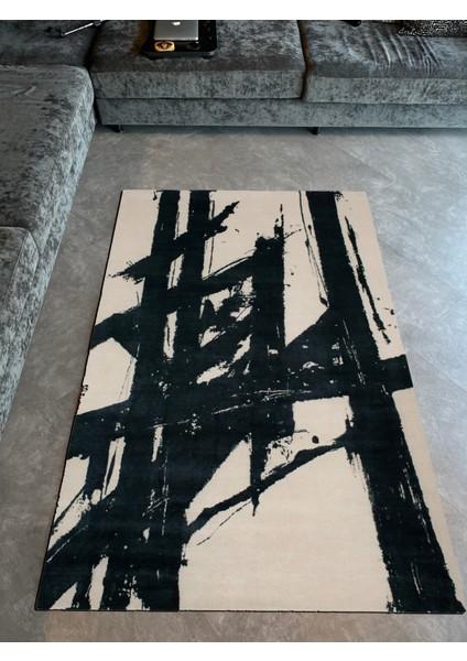 mira 1180 Bej Siyah Modern Soyut Desenli Dokuma Taban Halı fiyatları