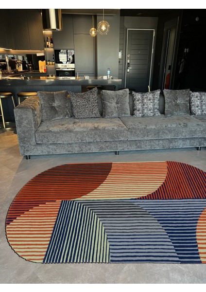 mira 1106 Minimalist ve Geometrik Avrupa Stili Çok Renkli Dokuma Taban Halı