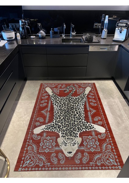 mira 1167 Kırmızı Otantik Etnik Leopar Vintage Temalı Dokuma Taban Halı fiyatları