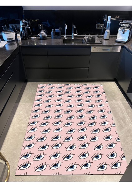 mira 1053 Pembe Mavi Göz Dokuma Taban Halı