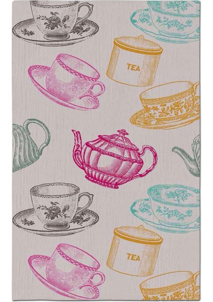 mira 975 Fincan Çaydanlık Temalı Dokuma Taban Halı modelleri