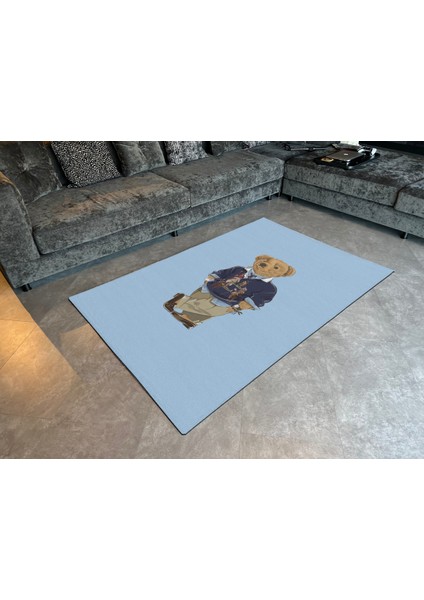 mira 953 Teddy Bear Açık Mavi Desenli Dokuma Taban Halı fiyatları