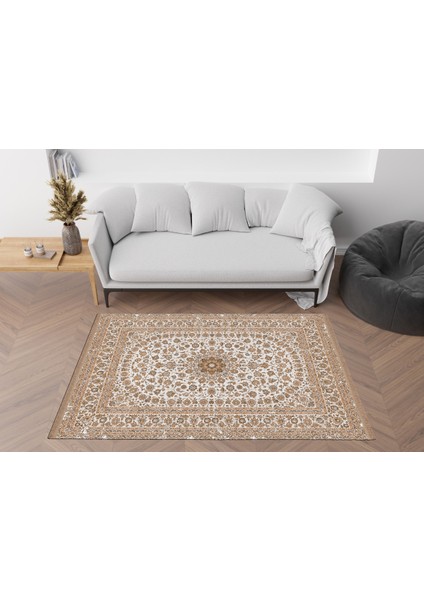 mira 2108 Vintage Eskitme Bej ve Kahverengi Dokuma Taban Halı fiyatları