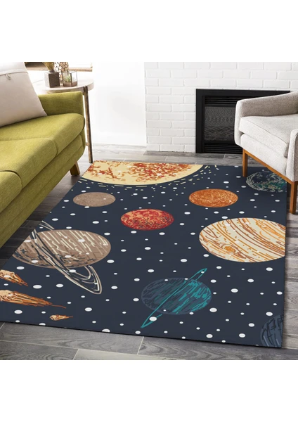 Rugs Modern Mira 902 Uzay Temalı Dokuma Taban Halı