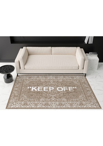 Mira ''keep Off'' Yazılı Bej Renk Klasik Modern Halı 882 fiyatları