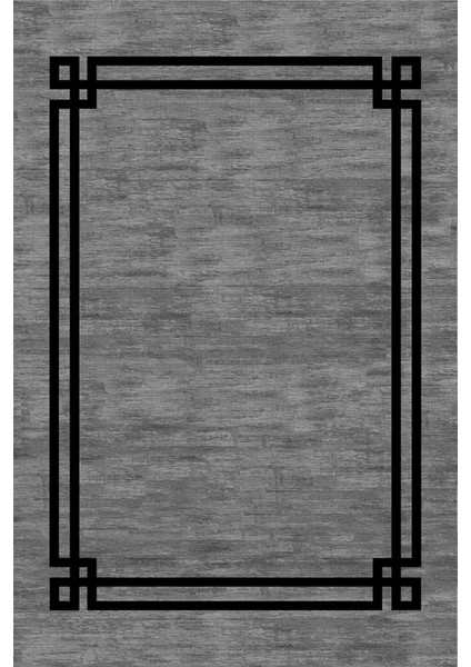 Mira Italia Grey Black 1210 Minimalist Halı