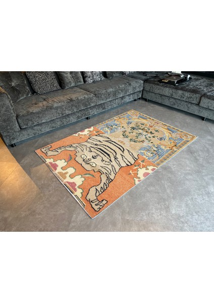 mira 1152 Kaplan Figürlü Patchwork Desenli Dokuma Taban Halı fiyatları
