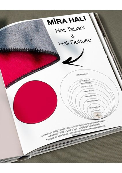 Mira 1157 Yuvarlak Şal Desenli Kiremit Renk Halı modelleri