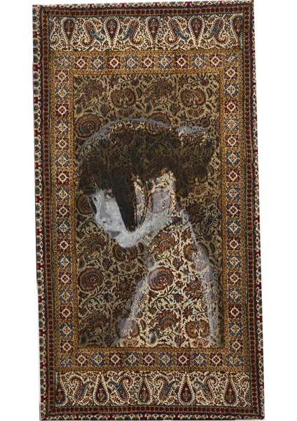 mira 1131 Nf Haki Kahve Kahküllü Kadın Yüzü Figürlü Vintage Dokuma Taban Halı fiyatları