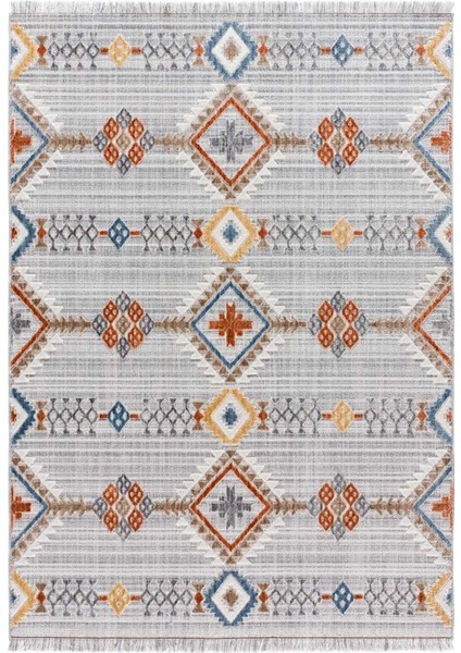 Mira 1092 Açık Gri Geometrik Desen Temalı Çok Renkli Dokuma Taban Halı fiyatları