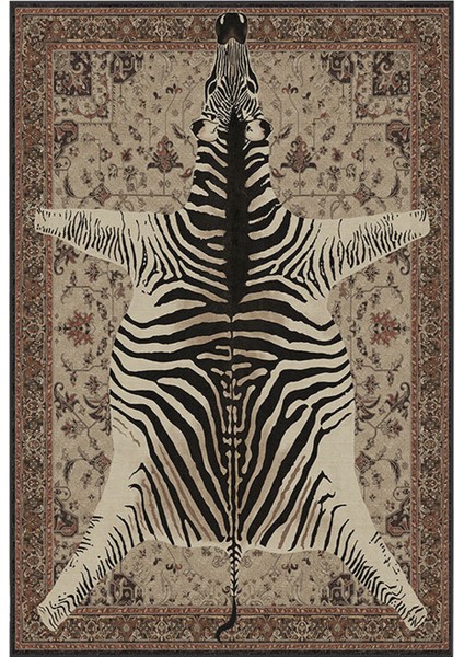 mira 1054 Bej Vintage Tema Zebra Desenli Tasarım Dokuma Taban Halı fiyatları