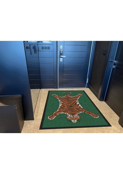 mira 990 Modern Kaplan Yeşil ve Bordür Detay Dokuma Taban Halı fiyatları